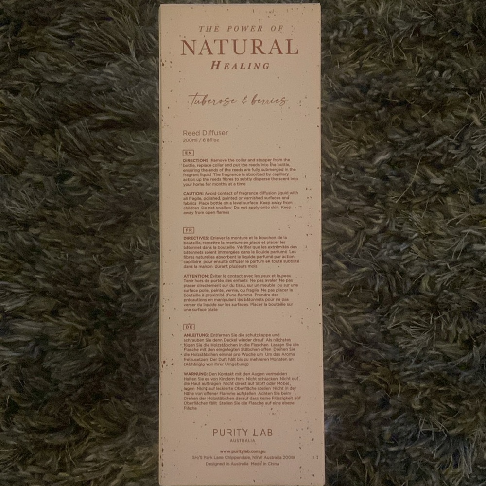 Purity Lab Tuberose & Berries Scented Reed Diffuser - Picture 3 of 3